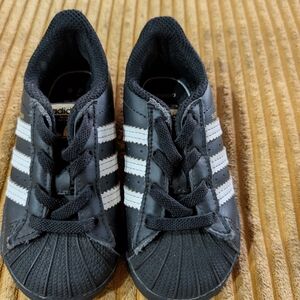 Adidas Kids Black and White Sneakers